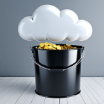 **

"AWS S3 Bucket: Cloud storage icon, files being uploaded/downloaded, IAM role highlighted, depicting secure web data management."

**