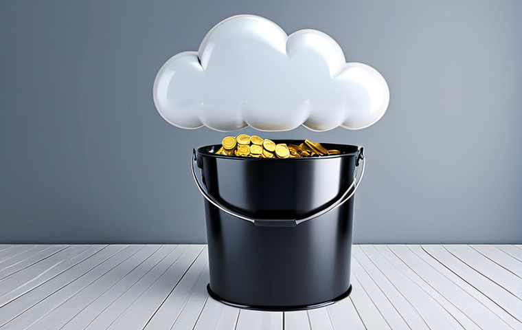 **
"AWS S3 Bucket: Cloud storage icon, files being uploaded/downloaded, IAM role highlighted, depicting secure web data management."
**