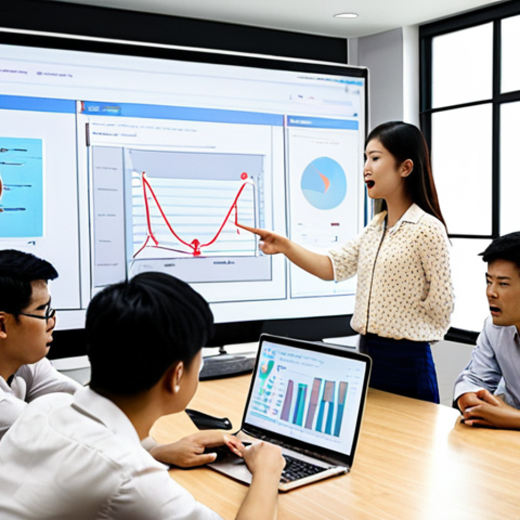 **

Prompt: A team of Vietnamese software developers collaborating in a modern office. One developer is pointing at a wireframe mockup of a mobile app on a large screen, while others are engaged in a lively discussion. The scene is brightly lit, with Vietnamese coffee cups on desks and whiteboards filled with diagrams. The atmosphere is energetic and collaborative.

**