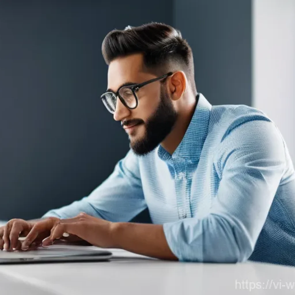 웹개발자 코드 스니펫 활용 - **Prompt:** A dynamic, wide shot of a focused web developer in their late 20s or early 30s (gender-n...
