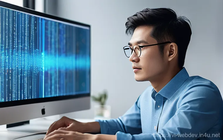 웹개발자 최신 개발 언어 - **Prompt:** A young Vietnamese female developer, wearing a stylish but modest casual outfit consisti...