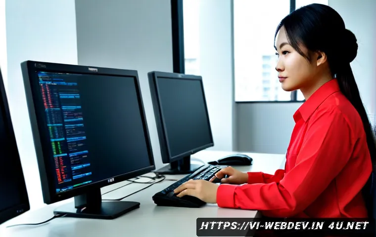 Home 17 웹개발자 서버 관리 경험 - Photorealistic Vietnamese web developer managing a server environment in a modern Ho Chi Minh City o...